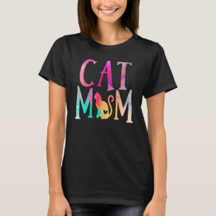 Cat Mama Wasserfarbe Witzige Katzenbesitzerin Frau T-Shirt