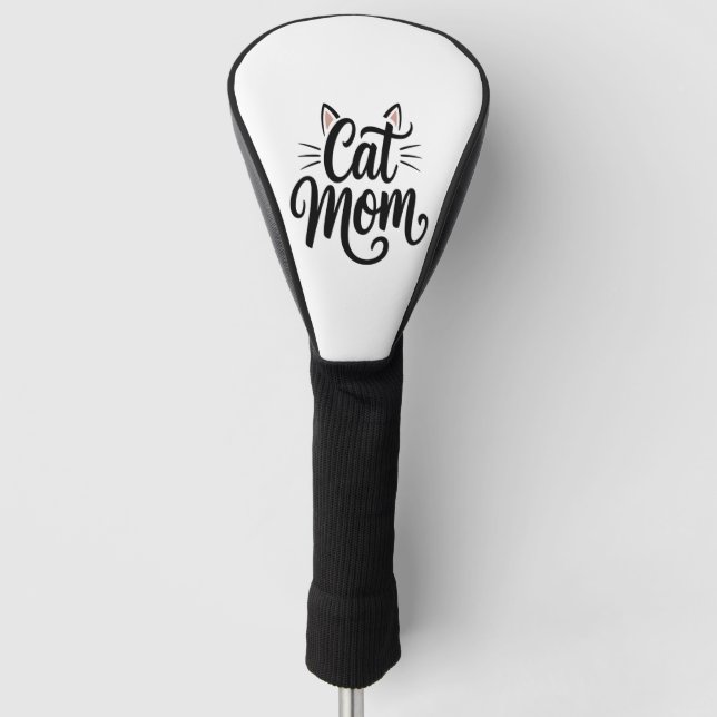 Cat Mama Whiskys und Ohren Golf Headcover (Vorderseite)