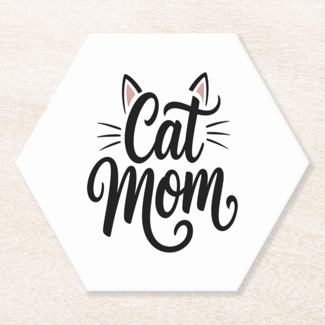 Cat Mama Whiskys und Ohren Untersetzer (Vorderseite)