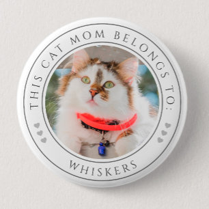Cat Mama Zitat, Personalisiertes Foto mit dem Name Button