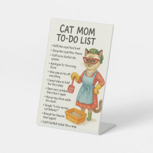 Cat Mama zu tun Liste lustige Zuhause-Deko Sockelschild