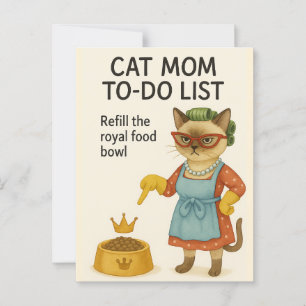 Cat Mama zu tun Liste lustiges Sprichwort für Katz Postkarte