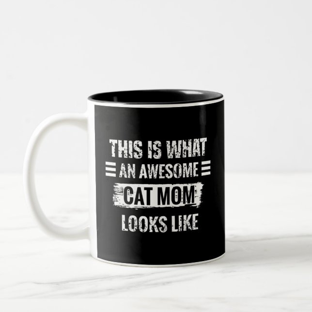Cat-Mama Zweifarbige Tasse (Links)