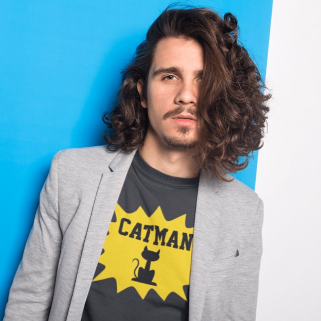 CAT MAN CAT VATER MENS T - SHIRT T - SHIRT (Von Creator hochgeladen)