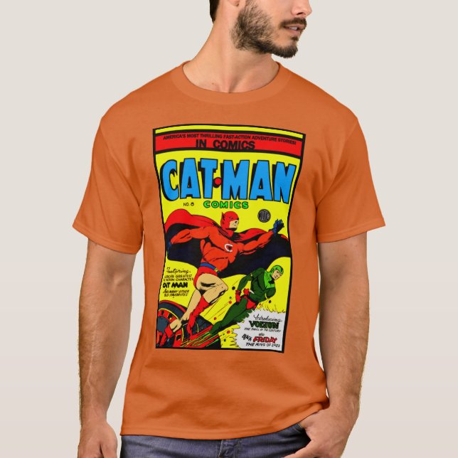 Cat-Man-Comic-T - Shirt (Vorderseite)