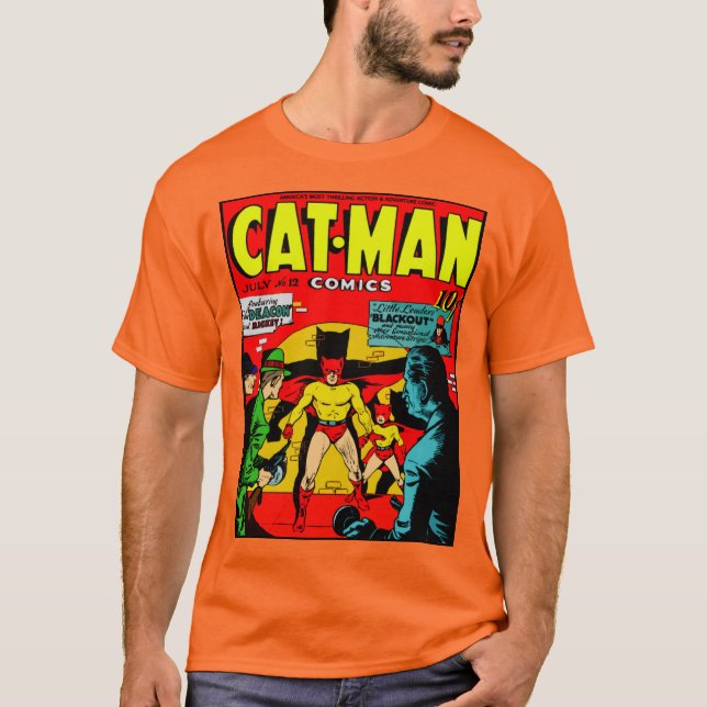 Cat-Man-Comic-T - Shirt (Vorderseite)