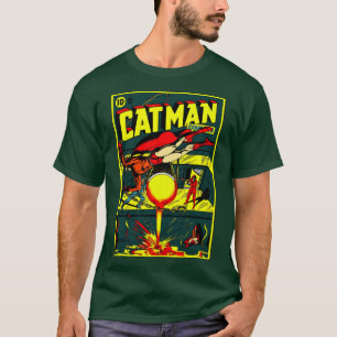 Cat-Man-Comic-T - Shirt der 40er Jahre