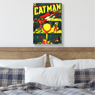 CAT-MAN-Comicen der 40er Jahre - Canvas Print Leinwanddruck