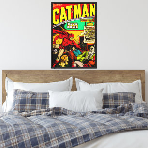 CAT-MAN-Comicen der 40er Jahre - Canvas Print Leinwanddruck