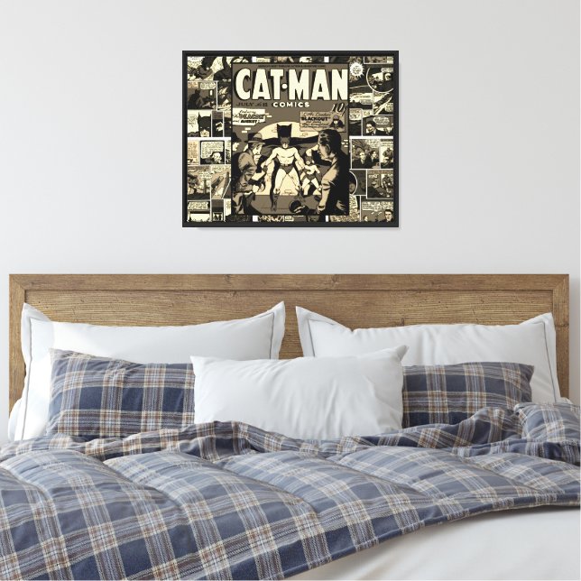 CAT-MAN Comics Leinwanddruck (Insitu (Schlafzimmer))