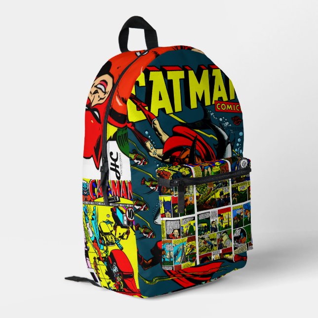 Cat-Man Comics Rucksack (Rückseitige Ecke links)