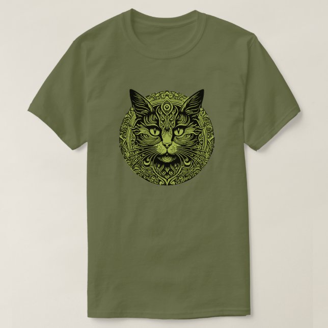 Cat Mandala T - Shirt (Design vorne)