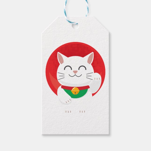 Cat Maneki Neko Japan Lucky Cat Funny Gift Idee Geschenkanhänger (Vorderseite)