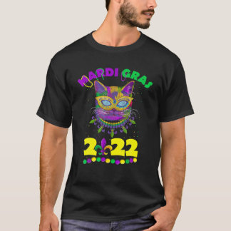 Cat Mardi Gras 2022 Cat Lover Kinder Mädchen Junge T-Shirt