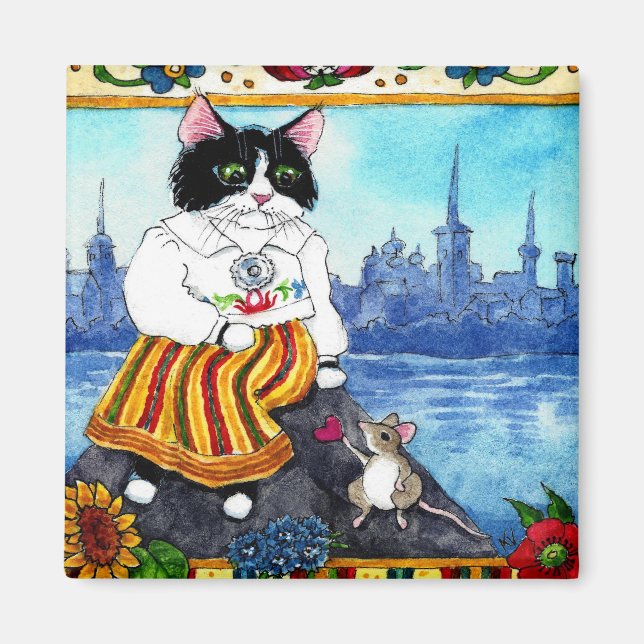 Cat Maus Estnischer Folklore-Magnet Magnet (Vorne)