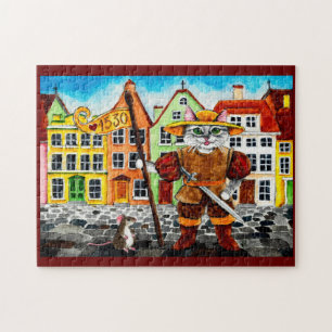 Cat, Maus Estnisches Folklore-Puzzle Puzzle