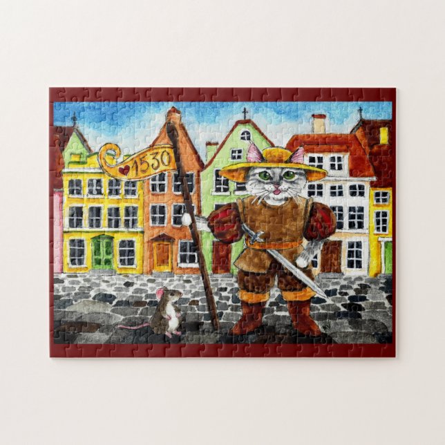 Cat, Maus Estnisches Folklore-Puzzle Puzzle (Horizontal)