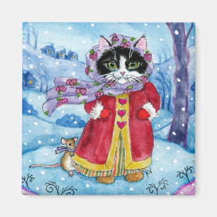 Cat Maus valentine Winterstürmmagnet Magnet