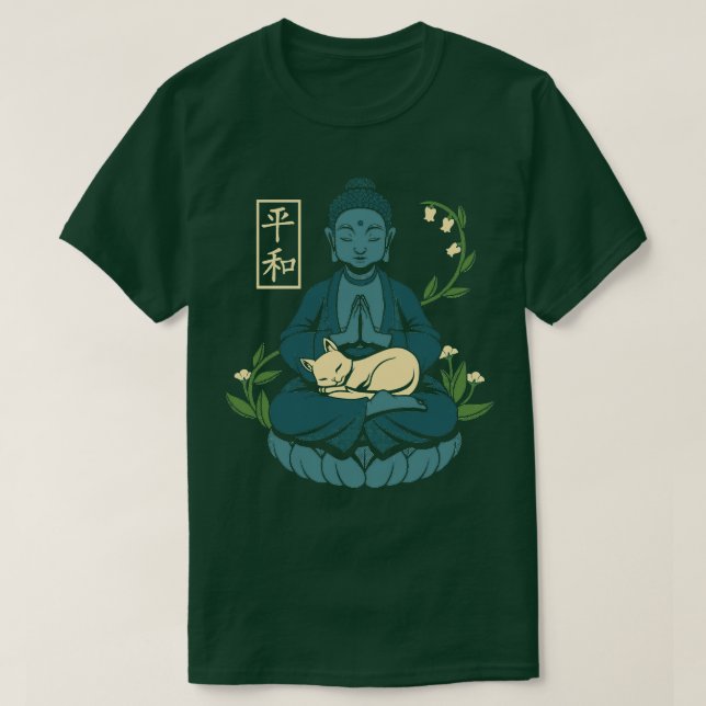 Cat Meditation Buddhismus Buddha von Tobe Fonseca T-Shirt (Design vorne)