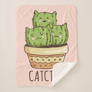 Cat Meets Cactus Sherpadecke