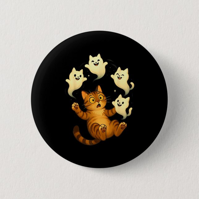 Cat Meme Funny Soky Halloween Kitty  Button (Vorderseite)