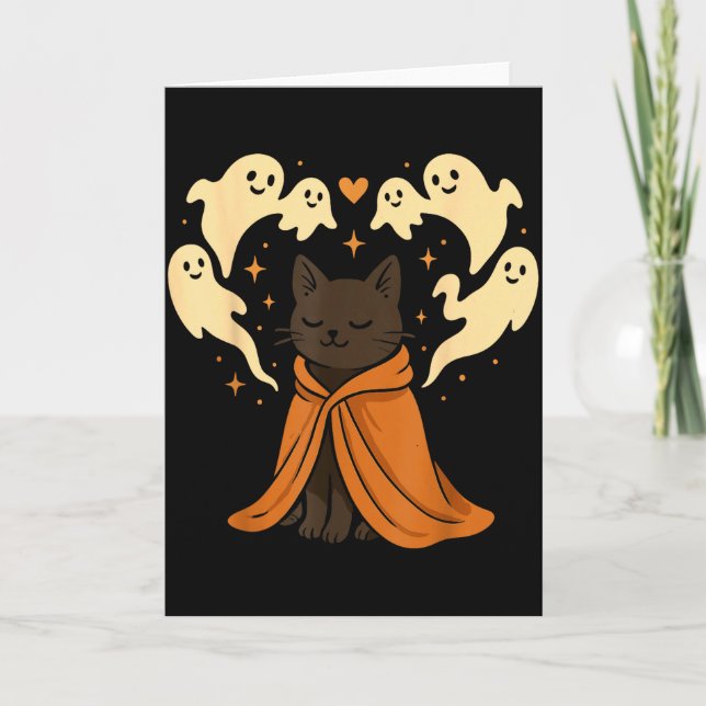 Cat Meme Soky Cute Black Halloween  Karte (Vorderseite)