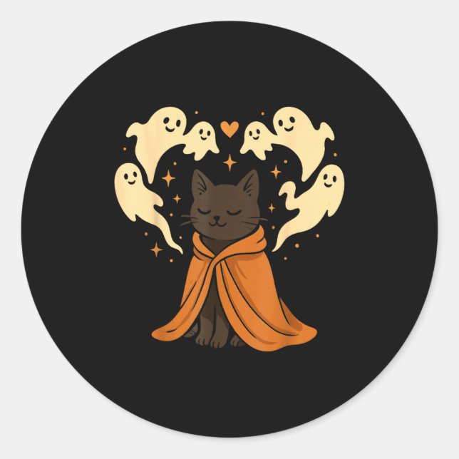 Cat Meme Soky Cute Black Halloween  Runder Aufkleber (Vorderseite)