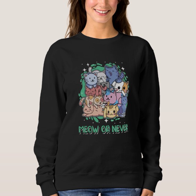 Cat Memes Kitten Cat Mom Animal Pun Sweatshirt (Vorderseite)