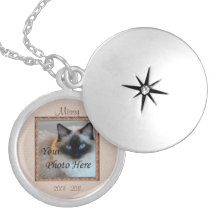 Cat Memorial Brawn Tones Custom Foto Locket