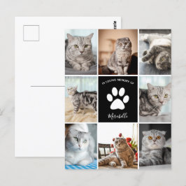 Cat Memorial Custom Foto Collage in Love Memory Postkarte