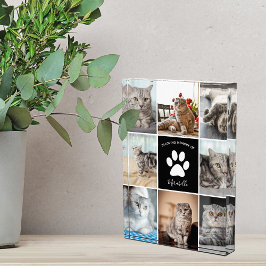 Cat Memorial Custom Pet Collage Paw Print Fotoblock