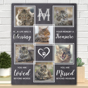 Cat Memorial Einzigartiges Foto Collage Fotoplatte