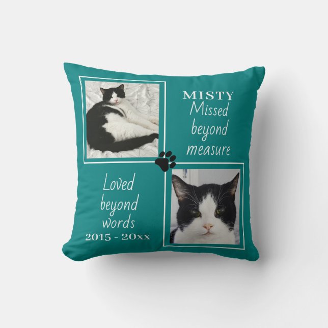 Cat Memorial Fehled Beyond Measurement Custom Foto Kissen (Vorderseite)