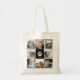 Cat Memorial Foto Collage Paw Print Custom Tragetasche