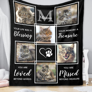 Cat Memorial Geschenk Pet Loss Gedicht 6 FotoColla Fleecedecke