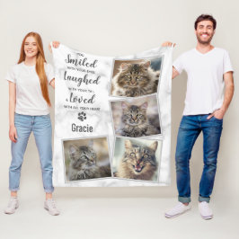 Cat Memorial Pet Loss Foto Collage Fleecedecke