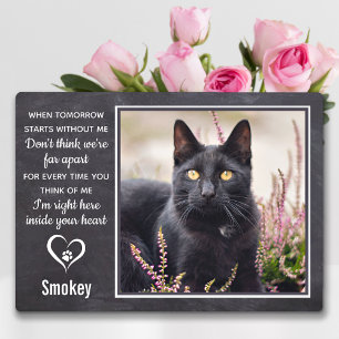 Cat Memorial Pet Loss Paw Print Heft Foto Fotoplatte