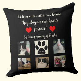 Cat Memorial Throw Pillow with Poem and Photos Kissen