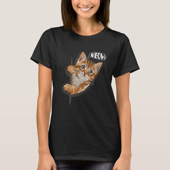 Cat  Meow Kitty  Cats Mom And Cat Dad Pet T-Shirt (Vorderseite)