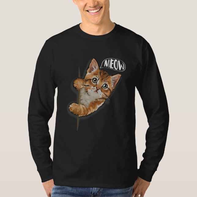 Cat  Meow Kitty  Cats Mom And Cat Dad Pet T-Shirt (Vorderseite)