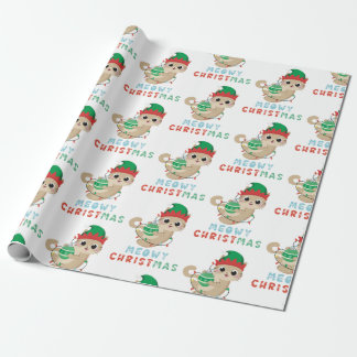 Cat Meowy Weihnachtswrapping Paper für Kinder Gesc Geschenkpapier