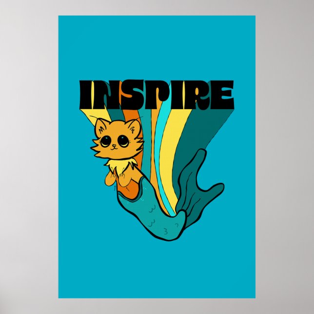 Cat Mermaid ASL Inspirier Poster (Vorne)