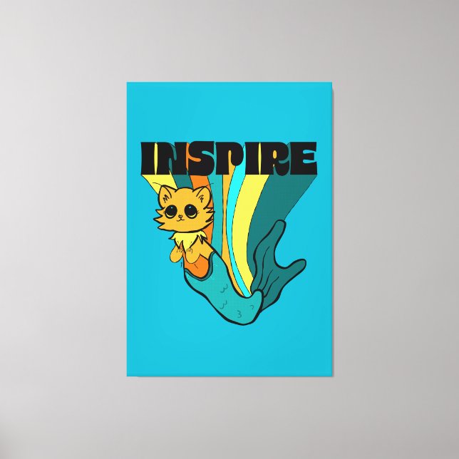 Cat Mermaid ASL Inspiriere Spiral Foto Notebook Leinwanddruck (Vorderseite)