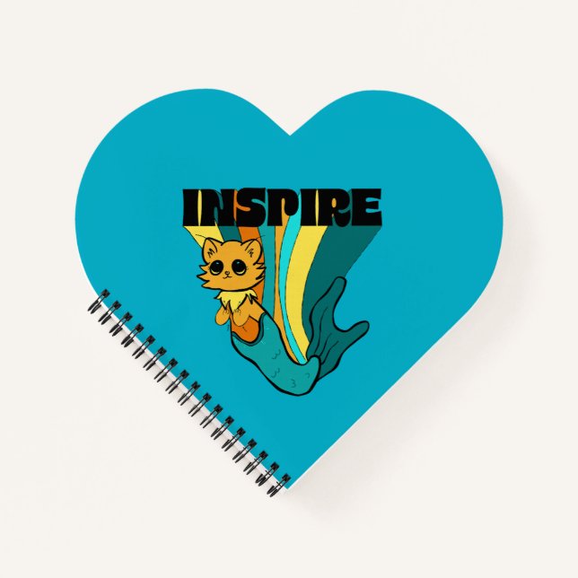 Cat Mermaid ASL Inspiriere Spiral Foto Notebook Notizbuch (Vorderseite)