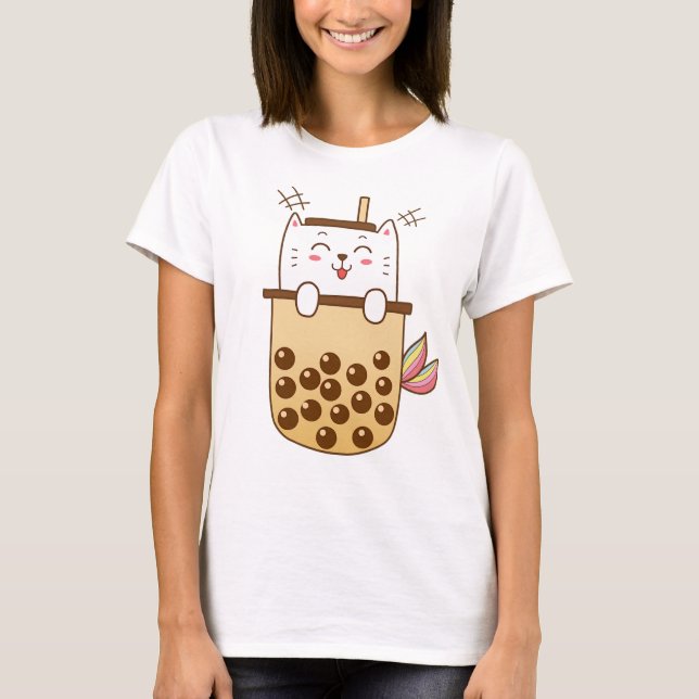 Cat Mermaid Boba Milk Tee (Vorderseite)