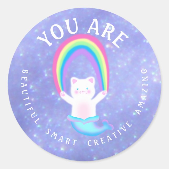 Cat Mermaid - Stickers Sparkle (Vorderseite)