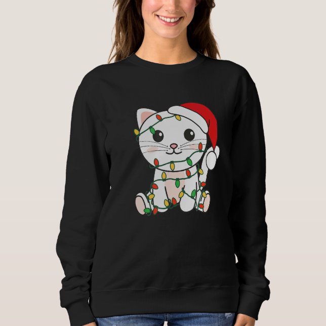 Cat Merry Christmas Winter Animals Cats Christmas  Sweatshirt (Vorderseite)