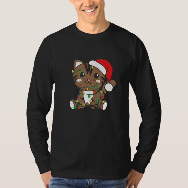 Cat Merry Christmas Winter Animals Cats Christmas  T-Shirt (Vorderseite)