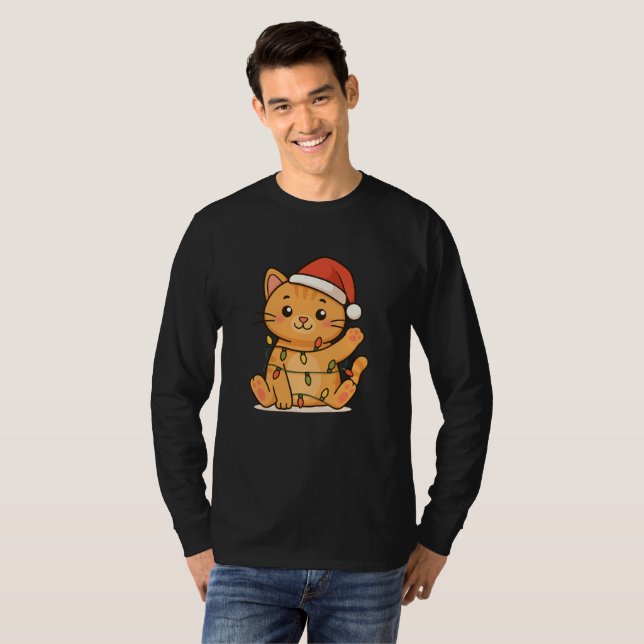 Cat Merry Christmas Winter Animals Cats Christmas T-Shirt (Vorne ganz)