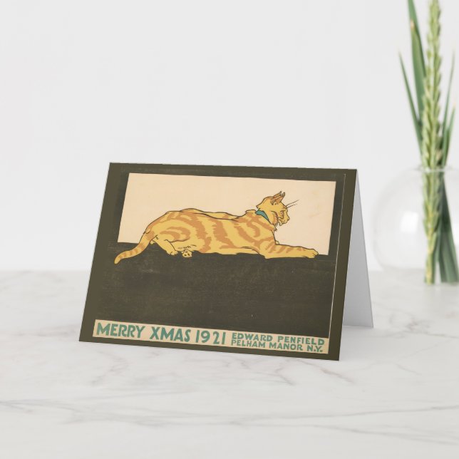 Cat Merry Xmas, 1921 Karte (Vorderseite)